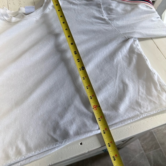 TNA Aritzia White Cropped Long Sleeve Top with Red/blue Stripe oversizedSm - Picture 8 of 9